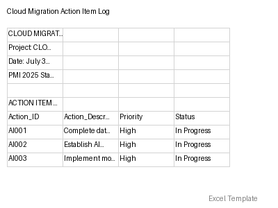 Action Item Log preview