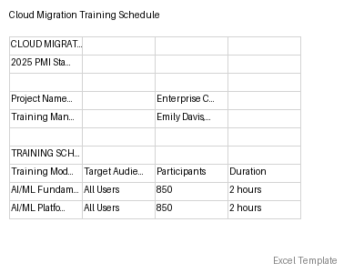 Training Schedule preview