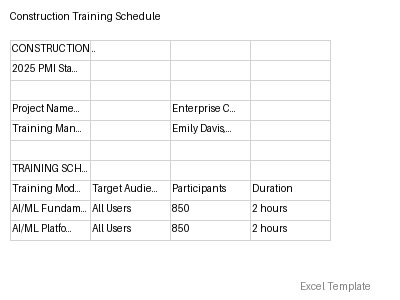 Training Schedule preview