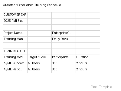 Training Schedule preview