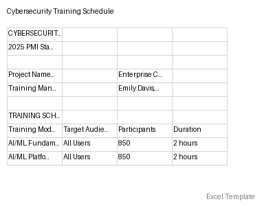 Training Schedule preview